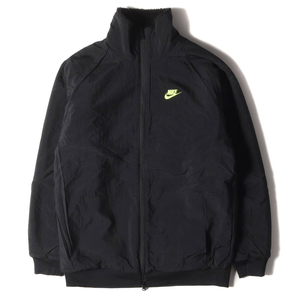 NIKE ナイキ ジャケット ビッグスウッシュ リバーシブル ボアジャケット BIG SWOOSH BOA JACKET 20AW ブラック ボルト L アウター ブルゾン 【メンズ】【中古】【K3461】