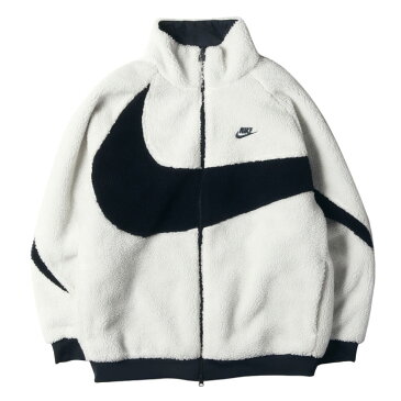 NIKE ナイキ ジャケット ビッグスウッシュ リバーシブル ボアジャケット BIG SWOOSH BOA JACKET 20AW ホワイト ネイビー 白紺 XXL アウター ブルゾン 【メンズ】【中古】【美品】【K3464】