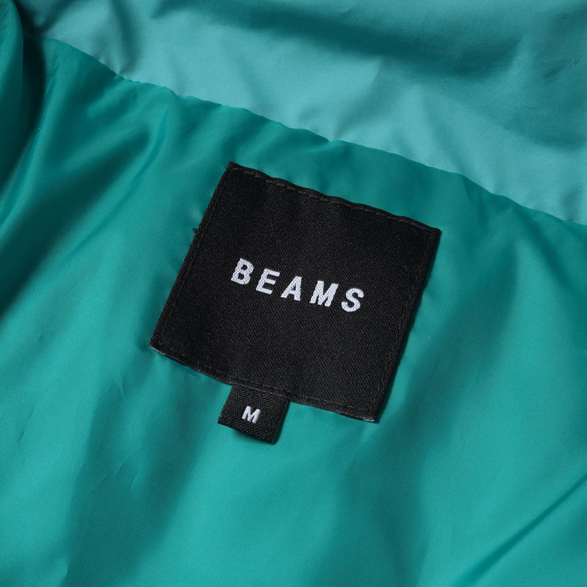 BEAMS ビームス ジャケット フード付き ウォータープルーフ ダウンジャケット ターコイズブルー M アウター ブルゾン 【メンズ】【中古】【K3477】