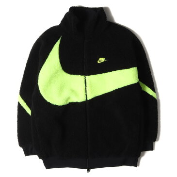 NIKE ナイキ ジャケット ビッグスウッシュ リバーシブル ボアジャケット BIG SWOOSH BOA JACKET 20AW ブラック ボルト 黒 XL アウター ブルゾン 【メンズ】【中古】【K3458】