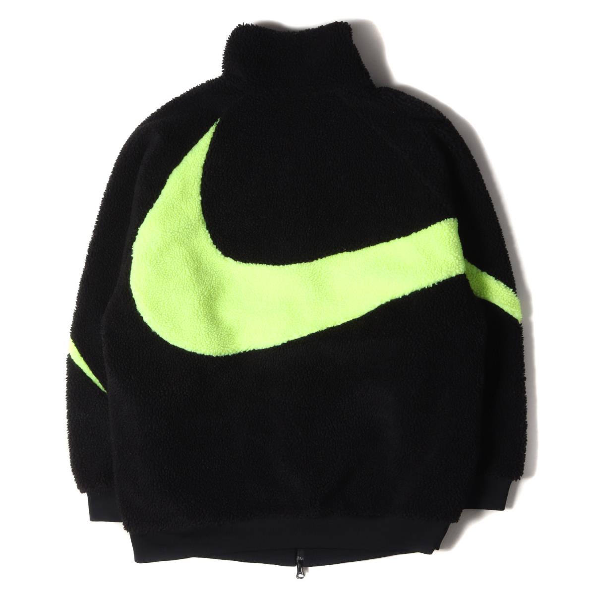 NIKE ナイキ ジャケット ビッグスウッシュ リバーシブル ボアジャケット BIG SWOOSH BOA JACKET 20AW ブラック ボルト 黒 XL アウター ブルゾン 【メンズ】【中古】【K3458】