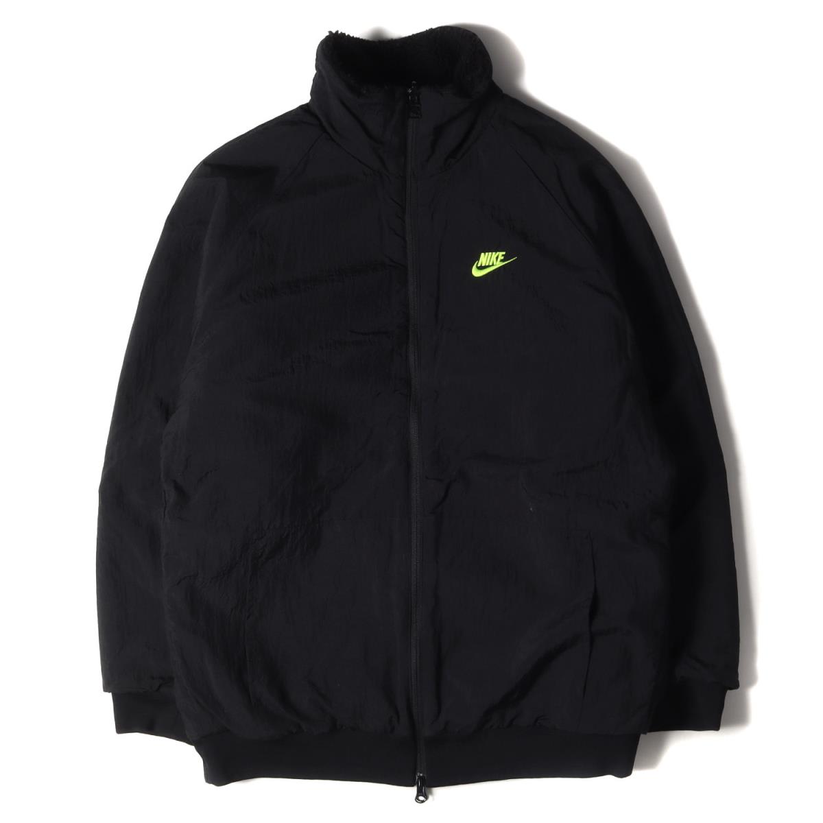 NIKE ナイキ ジャケット ビッグスウッシュ リバーシブル ボアジャケット BIG SWOOSH BOA JACKET 20AW ブラック ボルト 黒 XL アウター ブルゾン 【メンズ】【中古】【K3458】