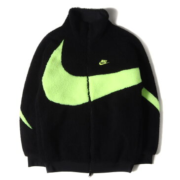 NIKE ナイキ ジャケット ビッグスウッシュ リバーシブル ボアジャケット BIG SWOOSH BOA JACKET 20AW ブラック ボルト 黒 M アウター ブルゾン 【メンズ】【中古】【美品】【K3465】