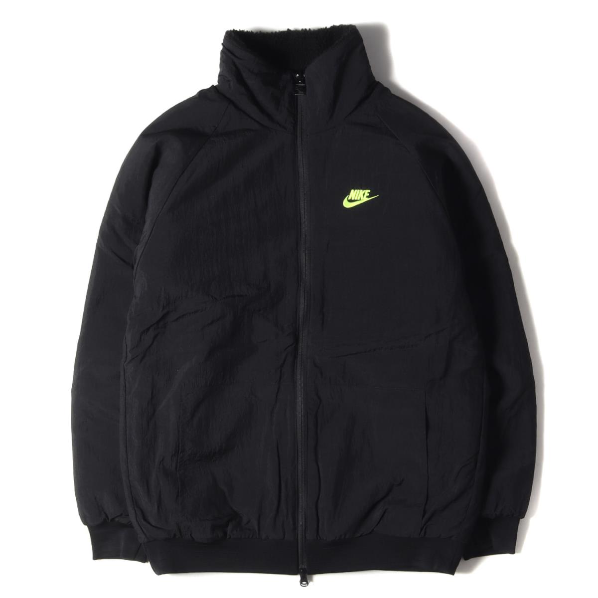 NIKE ナイキ ジャケット ビッグスウッシュ リバーシブル ボアジャケット BIG SWOOSH BOA JACKET 20AW ブラック ボルト 黒 M アウター ブルゾン 【メンズ】【中古】【美品】【K3455】