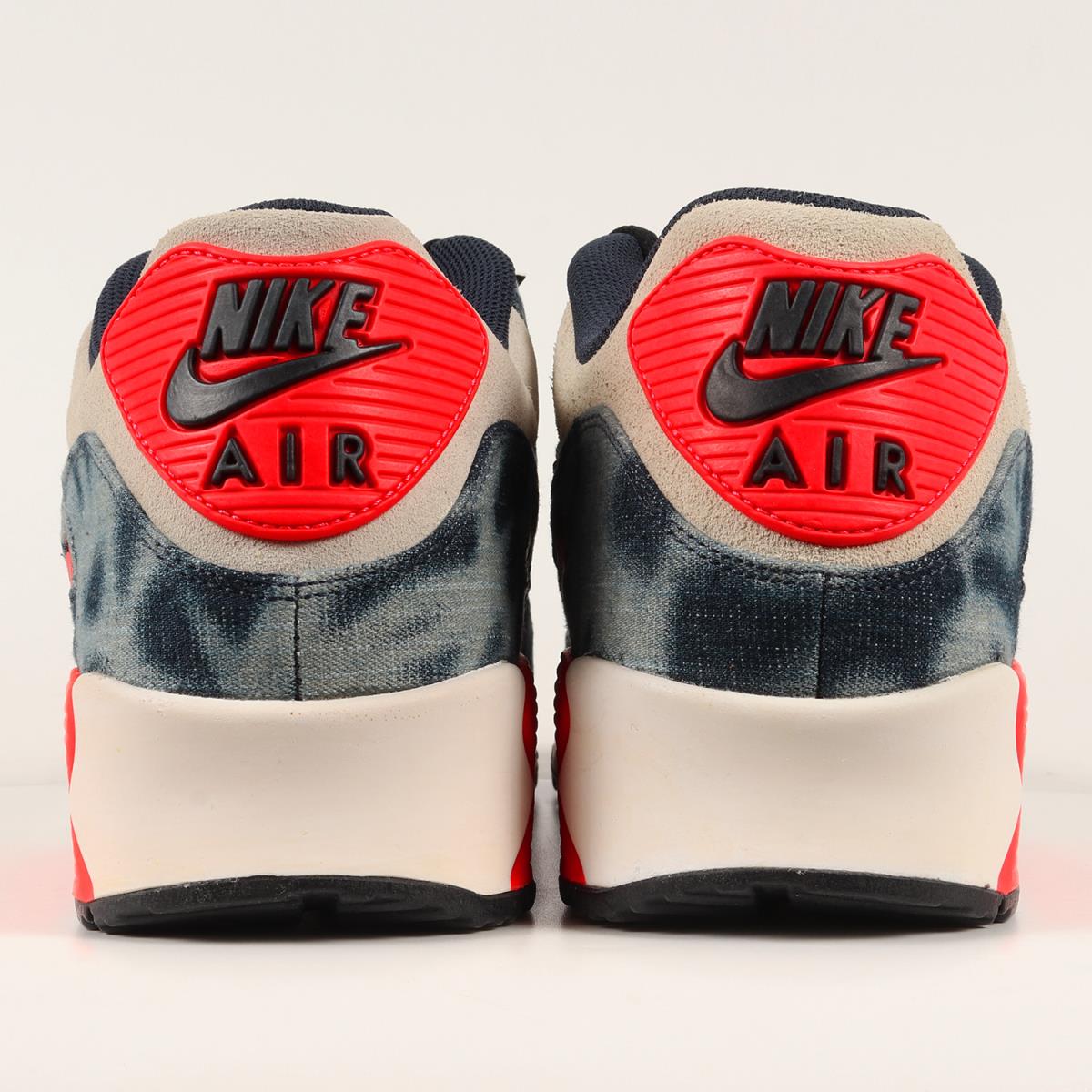 NIKE ナイキ ATMOS AIR MAX 90 DNM QS BLEACHED DENIM (700875-400) アトモス エアマックス90 ミッドナイトネイビー インフラレッド US12(30cm) スニーカー コラボ 【メンズ】【K3463】