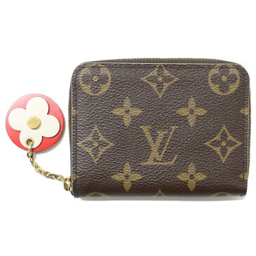 LOUIS VUITTON ルイヴィトン ウォレット 財布 ブラウン 茶 ミニ コインケース モノグラム フラワー ジッピー コインパース M68312 おしゃれ シンプル ブランド 【レディース】【中古】【美品】【K3454】