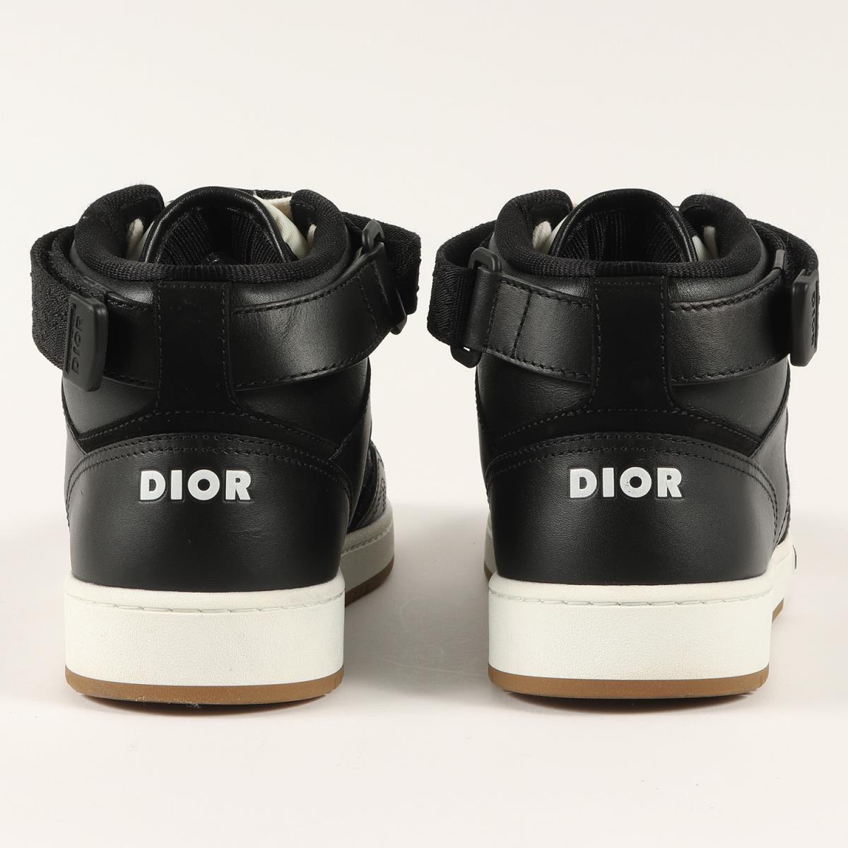 Dior HOMME ディオールオム スニーカー B27スムースカーフスキン ベルクロ ミッドトップ スニーカー オブリーク 21AW ブラック 41 シューズ 靴 【メンズ】【中古】【美品】【K3453】