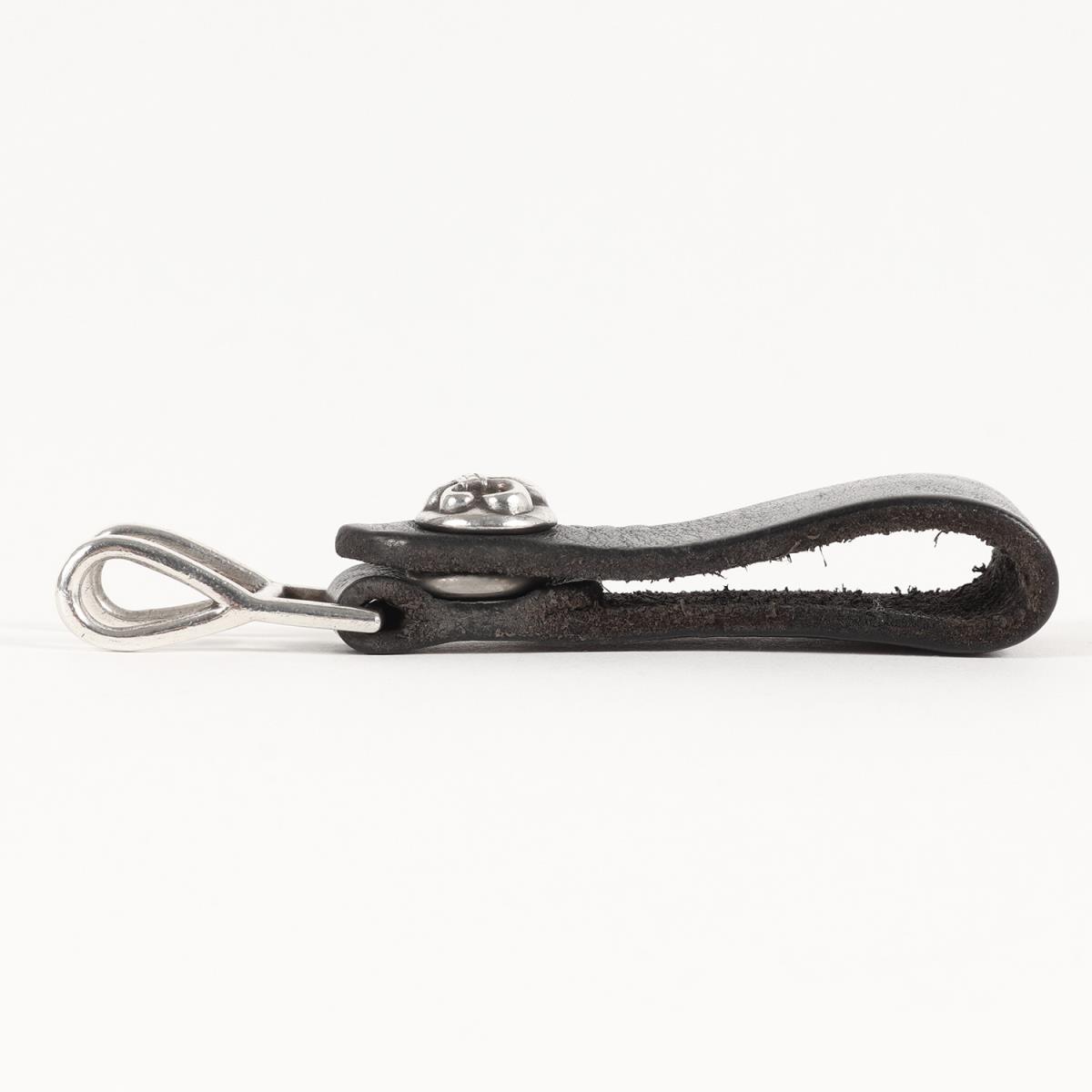 CHROME HEARTS クロムハーツ BSフレア ボタン レザー ベルトループ Belt Loop ブラック 黒 アクセサリー 【メンズ】【中古】【K3462】