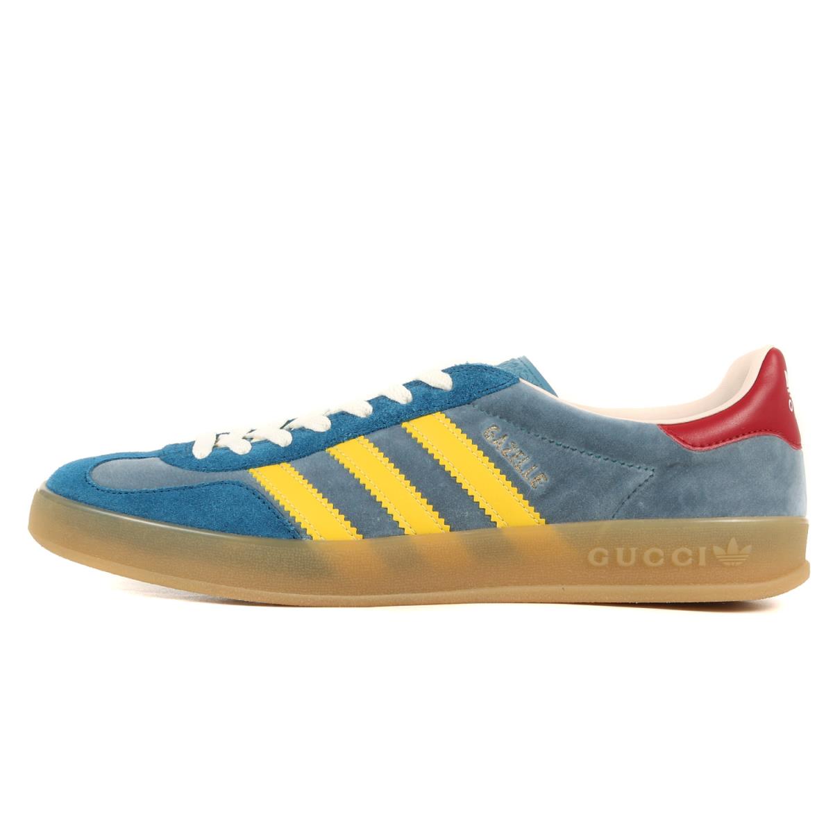 GUCCI グッチ adidas GAZELLE / アディダス ガゼル (HQ8851) 22SS ライトブルー イエロー レッド US10(28cm) スニーカー コラボ 【メンズ】【中古】【美品】【K3553】