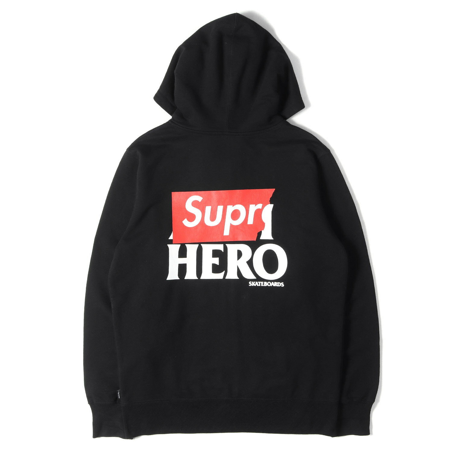 377a【美品】シュプリーム　パイルロゴ　フードロゴ　人気　レア　パーカー 中古・古着通販】SUPREME (シュプリーム) フードロゴパーカー ブラック