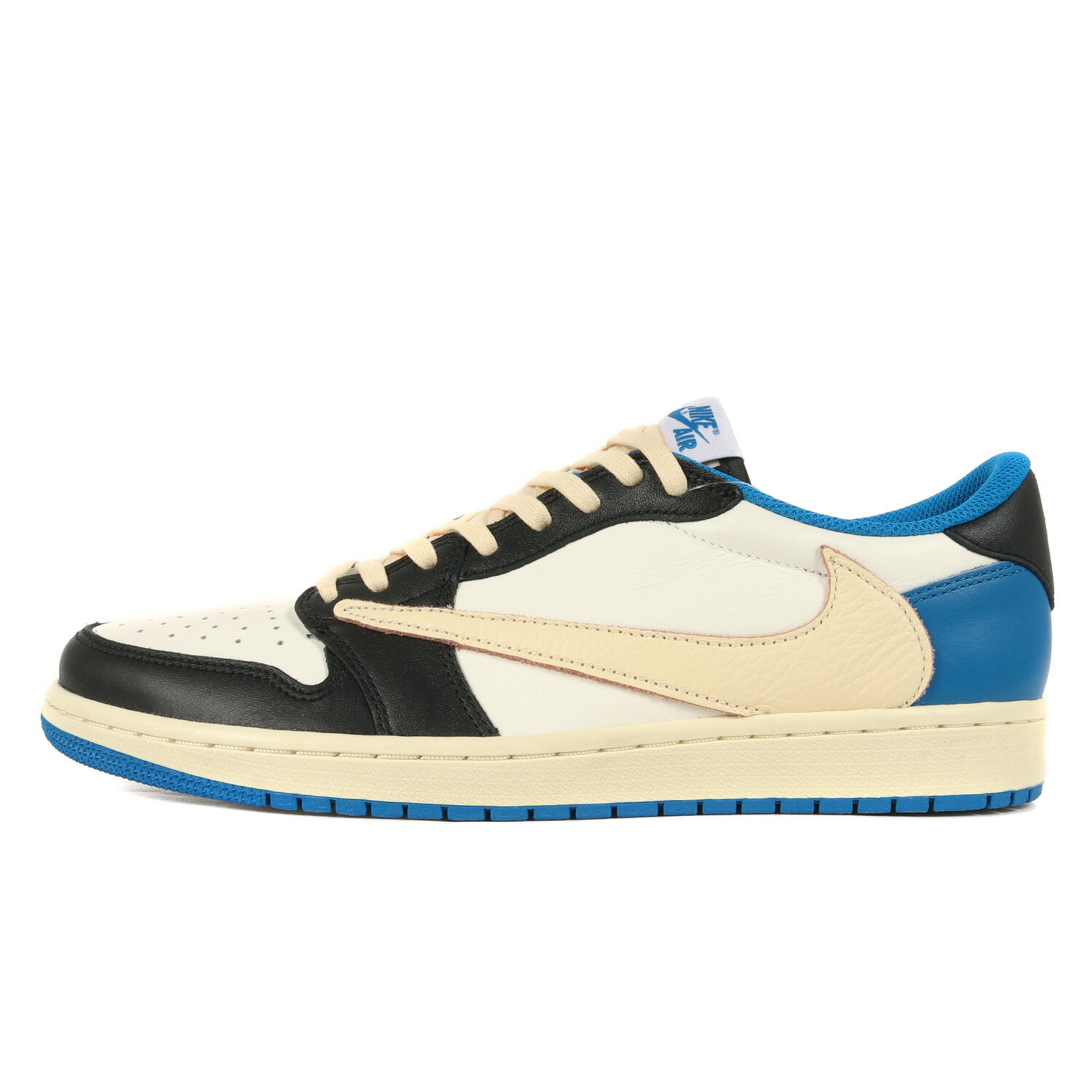 NIKE ナイキ サイズ：US10 28.0cm TRAVIS SCOTT fragment AIR JORDAN 1 LOW OG SP (DM7866-140) 2021年春夏 トラヴィス フラグメント エア ジョーダン 1 ロー セイル ミリタリーブルー スニーカー コラボ【メンズ】【K3848】