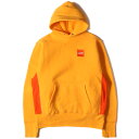 LQQK STUDIO ルックスタジオ パーカー サイズ:M BOXロゴ リバースウィーブ ヘビー スウェットパーカー SNAP HOODIE イエロー オレンジ M トップス スナップ フーディー 【メンズ】【中古】【K4053】