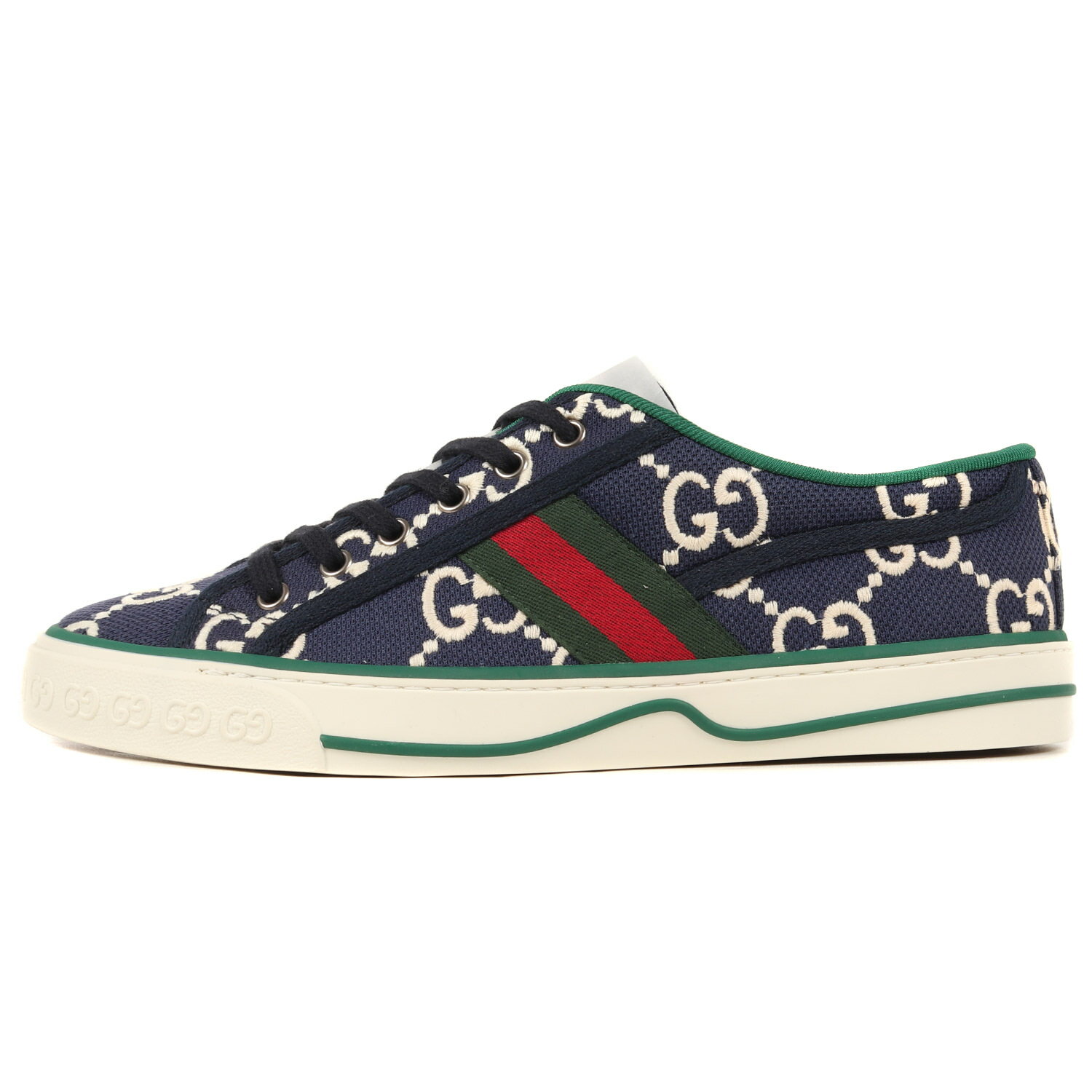 GUCCI グッチ シグネチャー ウェブ GG キャンバス ローカット スニーカー 606111 20SS ネイビー 紺 8 イタリア製 ブランド シューズ 靴【メンズ】【K3834】