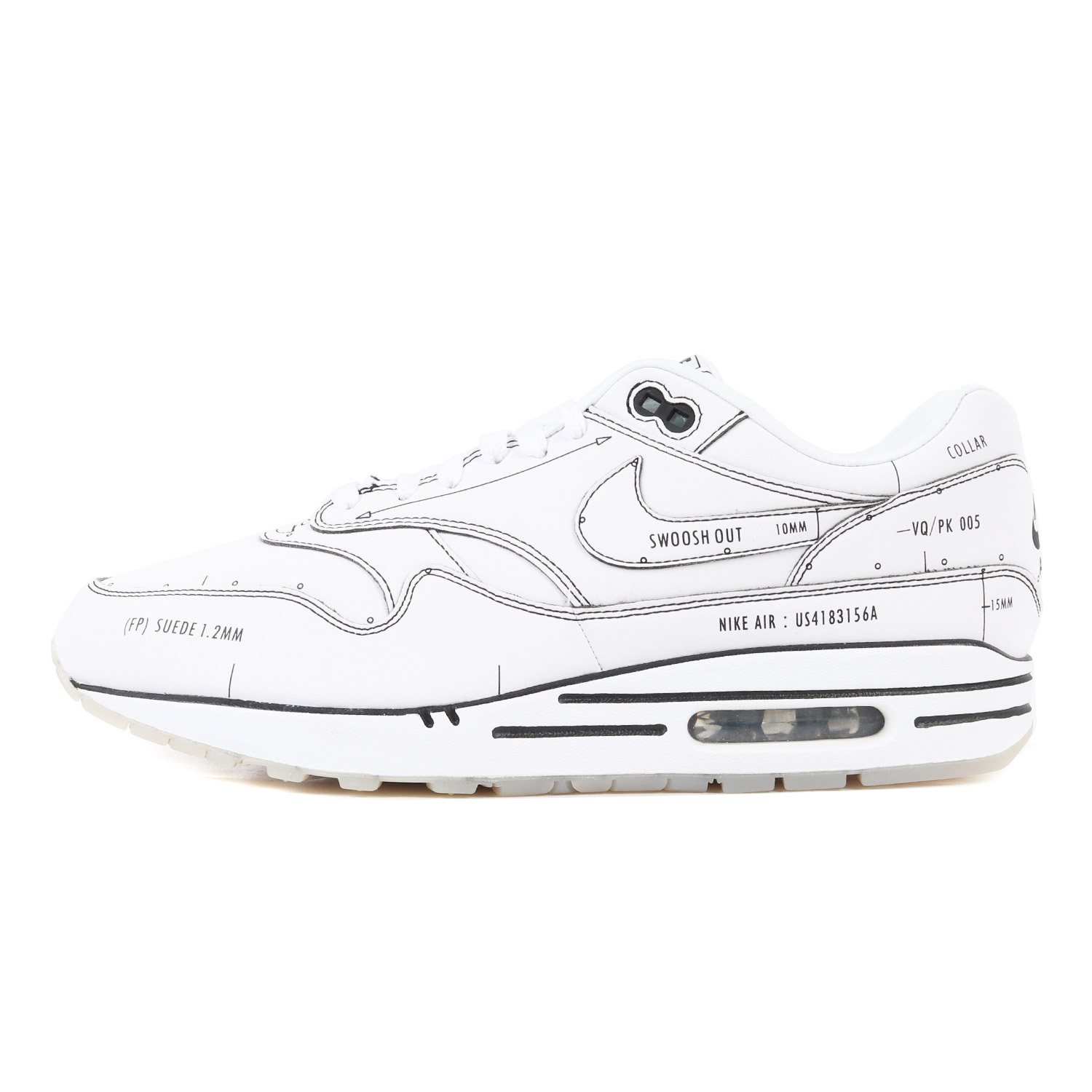 NIKE ナイキ サイズ:28.5cm AIR MAX 1 SKETCH TO SHELF (CJ4286-100) 2019年 エアーマックス 1 スケッチ トゥ シェルフ ホワイト ブラック 白黒 US10.5 ローカット スニーカー シューズ 靴 ブランド