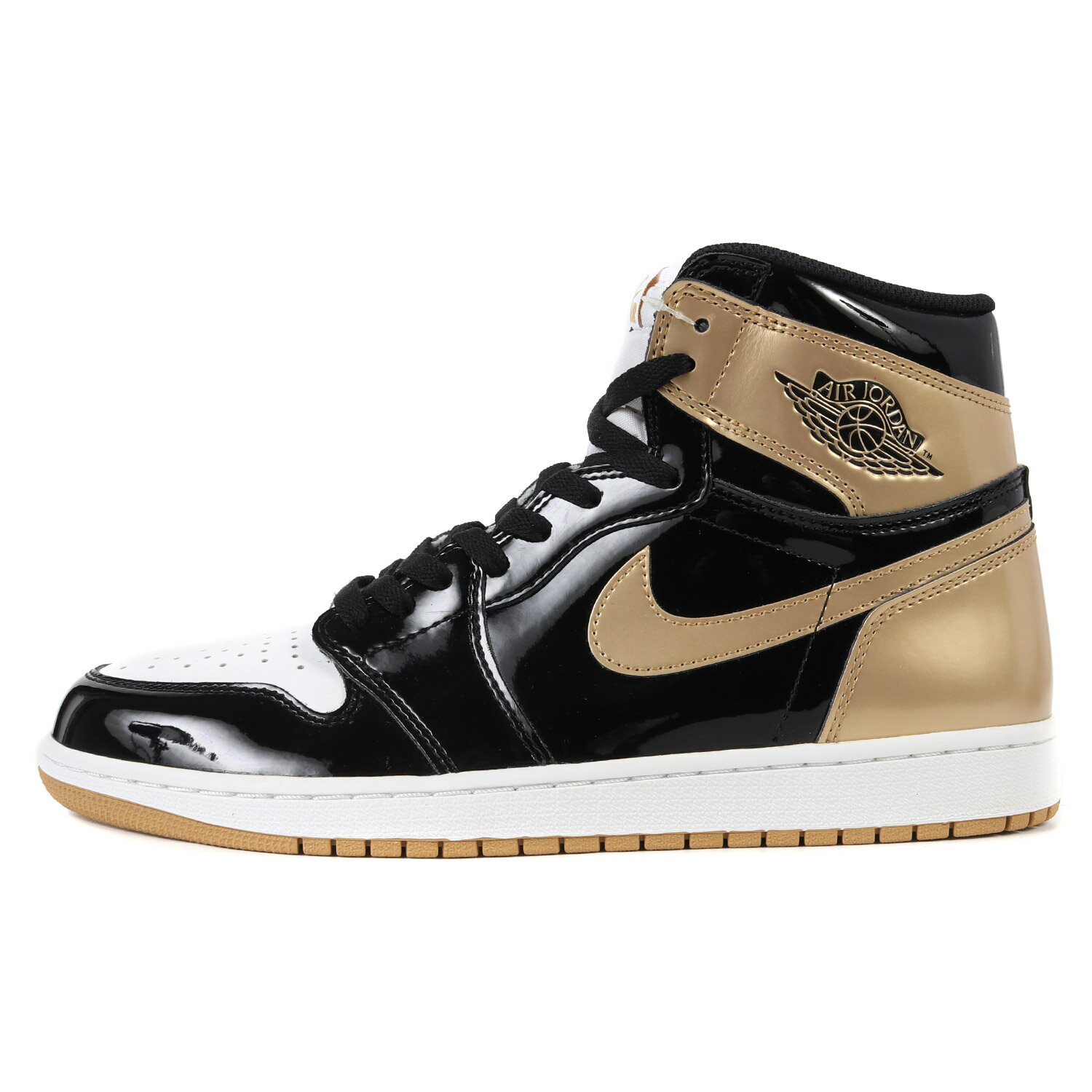 NIKE ナイキ AIR JORDAN 1 RETRO HIGH OG NRG GOLD TOP 3 (861428-001) 2017年 エアジョーダン1 レトロ ハイ ゴールド トップ3 パテント ブラック メタリックゴールド サイズ：US10.5 28.5cm スニーカー【メンズ】【K4075】