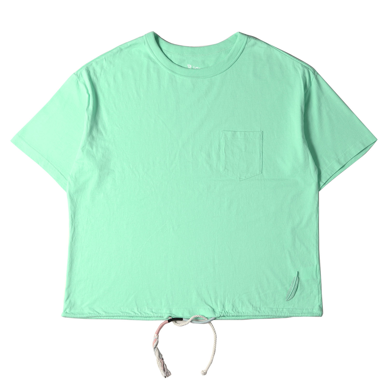 FACETASM ファセッタズム Tシャツ :XL ロング ブレードコード クルーネック 半袖 無地 ポケット DRAWSTRING TEE 21SS ライムグリーン トップス カットソー 【メンズ】【中古】【K4081】