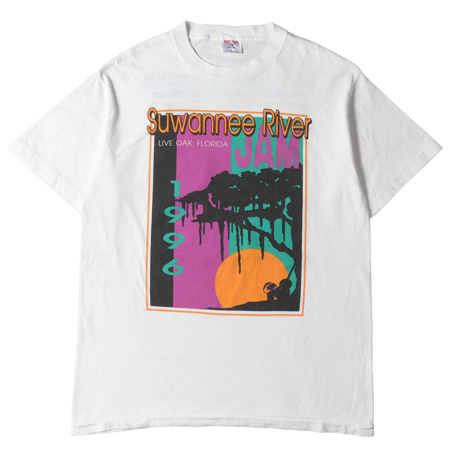 90s - 00s ヴィンテージ古着 Vintage / Used 90s Suwannee River JAM 1996 フェスイベント クルーネック Tシャツ 90年代 USA製 SOFTEE by Tee Jays ソフティー ホワイト 白 L トップス 半袖 