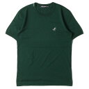 DOLCE&GABBANA ドルチェ&ガッバーナ Tシャツ 近年モデル ワンポイントビジューバード リンガーTシャツ G8FV4T/G7GKX リブトリム クルーネック ダークグリーン 44 イタリア製 トップス カットソー 半袖【メンズ】【中古】【新品同様】【K4027】