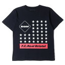 F.C.Real Bristol エフシーレアルブリストル Tシャツ サイズ:S スターロゴ クルーネック Tシャツ 37 STAR TEE FCRB-170053 ネイビー 紺 トップス カットソー 半袖【メンズ】【中古】【K3848】