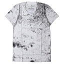 KRIS VAN ASSCHE クリスヴァンアッシュ Tシャツ グラフィックプリント Vネック Tシャツ 総柄 ホワイト 白 S トップス カットソー 半袖 【メンズ】【K4055】