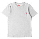 Supreme シュプリーム Tシャツ サイズ:S ポケット付き ヘビーウェイト クルーネック Tシャツ Pocket Tee 17SS ヘザーグレー トップス カットソー 半袖 【メンズ】【中古】【K4036】