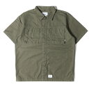 WTAPS ダブルタップス シャツ サイズ:XL 21SS リップストップ ミリタリー 半袖 シャツ LADDER / SS オリーブドラブ トップス カジュアルシャツ 【メンズ】【中古】【K4072】