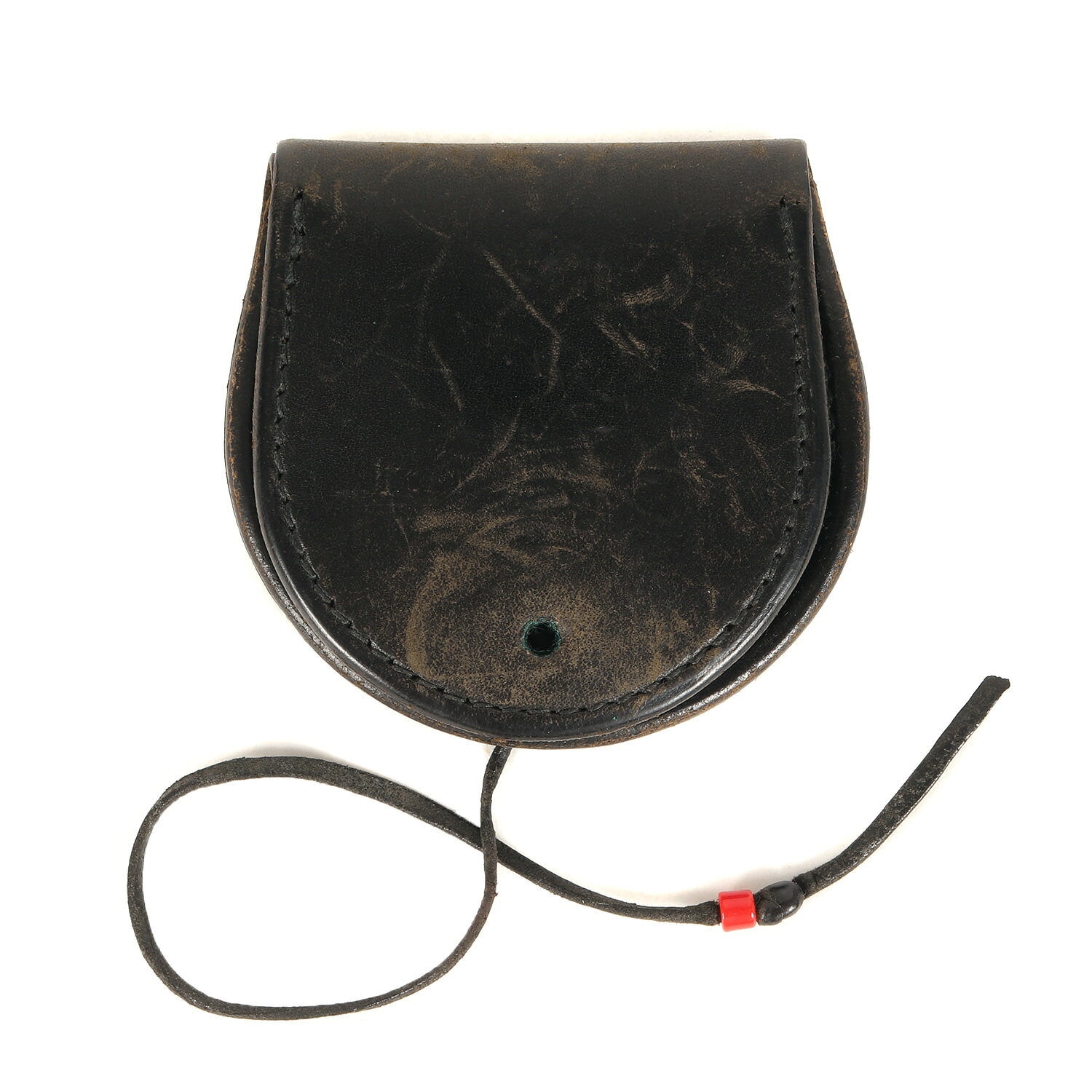 goros ゴローズ サドルレザー 丸型 コインケース 小銭入れ ブラック 黒 アクセサリー ブランド 財布 ケース 【メンズ】【中古】【K3844】