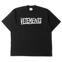 VETEMENTS ヴェトモン Tシャツ サイズ:XS 22SS ワールドツアー オーバーサイズ クルーネック 半袖 Tシャツ WORLD TOUR T-SHIRT ブラック 黒 トップス カットソー 【メンズ】【中古】【美品】【K4043】