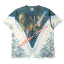 U.S.VINTAGE ヴィンテージ 90～00s STAR WARS EP1 ダース モール オビ ワン クワイガン タイダイ染め クルーネック 半袖 Tシャツ LIQUID BLUEボディ マルチ L トップス カットソー 90年代 00年代 古着 【メンズ】【中古】