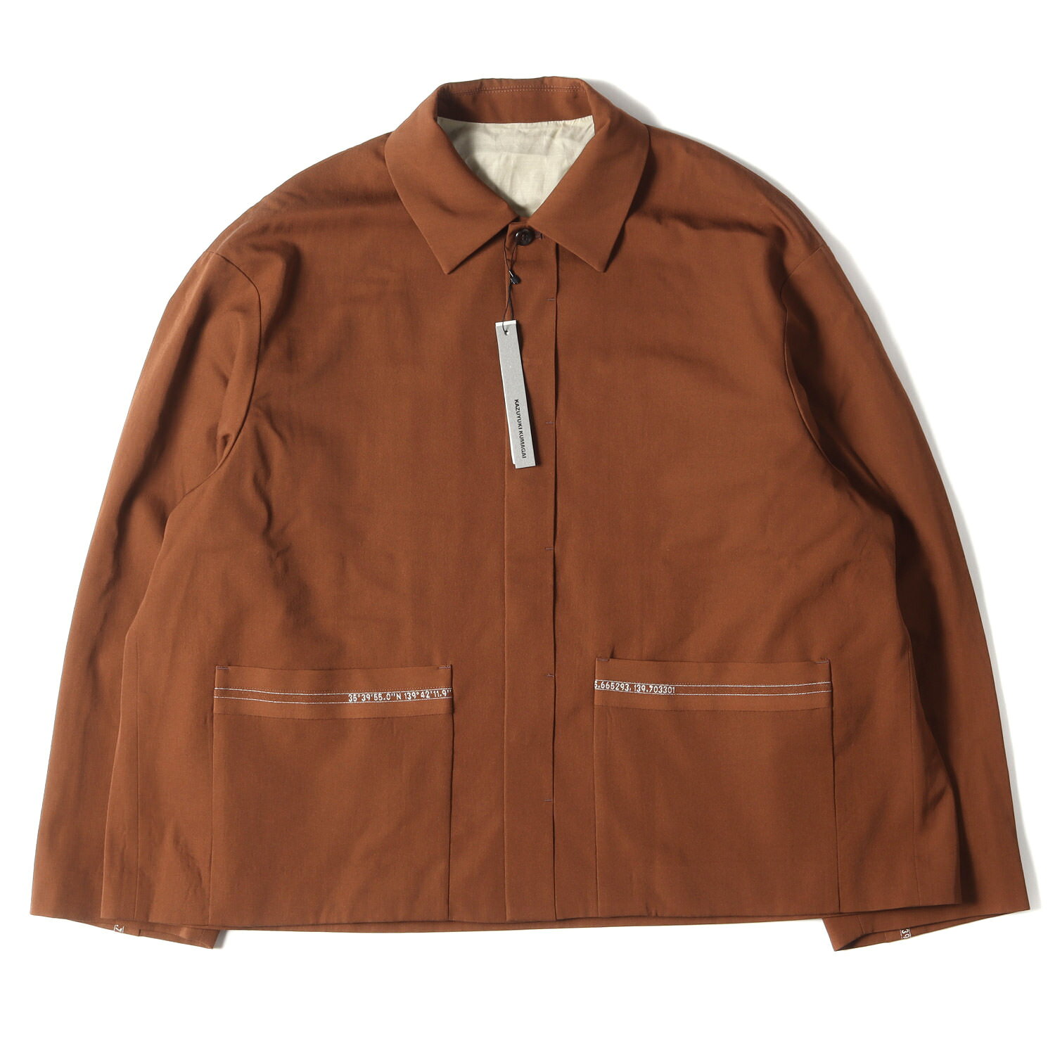 ATTACHMENT アタッチメント ジャケット サイズ:2 20AW 2/90 オフスケール ギャバ ワッシャー ショート ジャケット KB03-008 KAZUYUKI KUMAGAI カズユキクマガイ ブラウン 日本製 アウター コート ブルゾン【メンズ】【K3952】