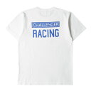 CHALLENGER チャレンジャー Tシャツ サイズ:M ワッペン付き レーシングロゴ クルーネック 半袖 ポケット Tシャツ RACING TEE 18SS ホワイト 白 トップス カットソー 