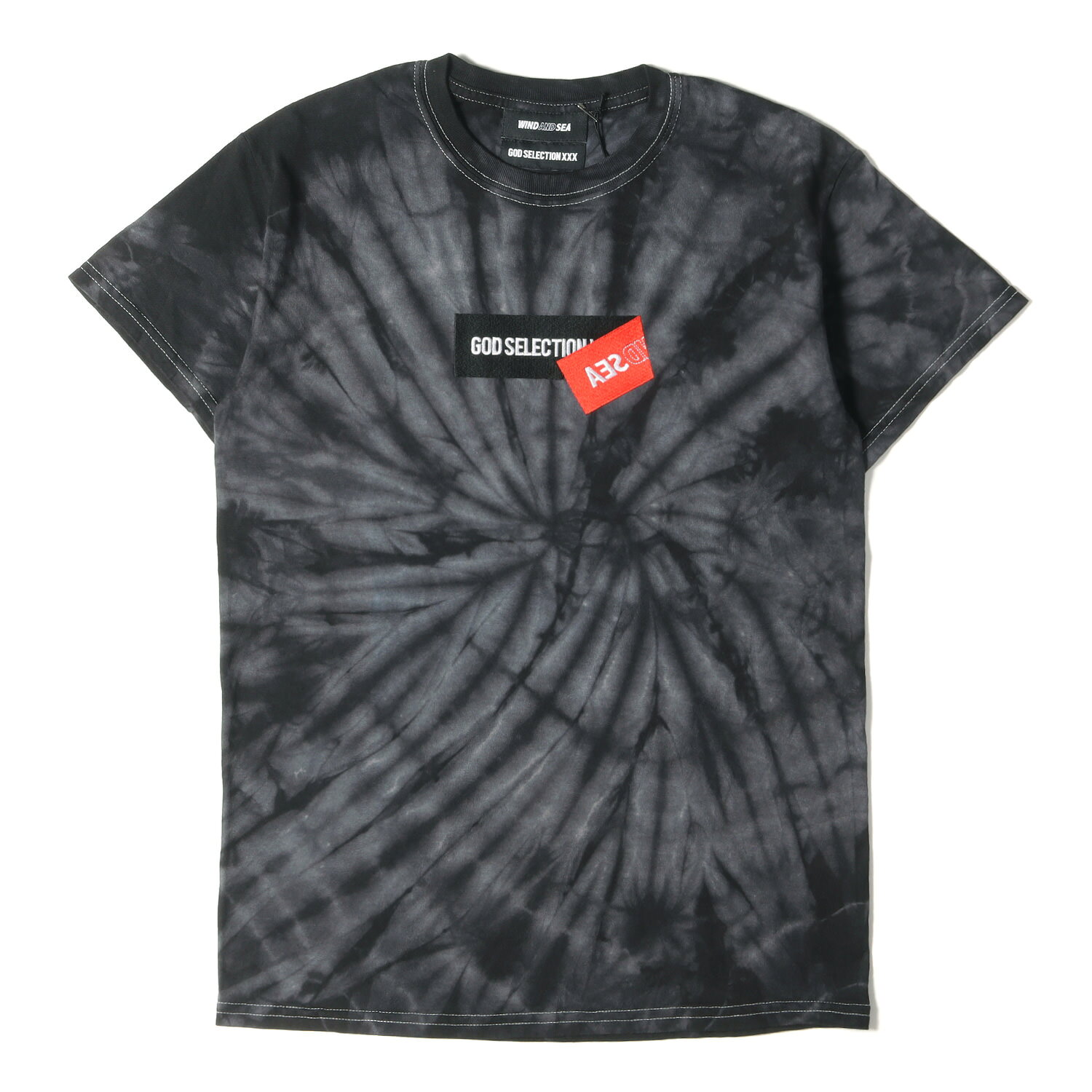 WIND AND SEA ウィンダンシー Tシャツ サイズ:S 21SS GOD SELECTION XXX ゴッド セレクション タイダイ染め ボックスロゴ クルーネック 半袖 Tシャツ TIE-DYE T-shirt ブラック 黒 トップス カットソー コラボ アイテム 【メンズ】【K3819】