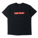 LQQK STUDIO ルックスタジオ Tシャツ サイズ:L レイヤードロゴ クルーネック 半袖 Tシャツ THE STACKED LOGO TEE 19SS ブラック 黒 トップス カットソー 【メンズ】【中古】【美品】【K4068】