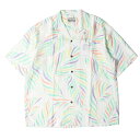 WACKO MARIA ワコマリア シャツ サイズ:L 23SS リーフ 柄 レーヨン ハワイアンシャツ アロハシャツ LEAF HAWAIIAN SHIRT ホワイト 白 トップス カジュアルシャツ 半袖 【メンズ】【K4043】