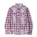 TMT ティーエムティー シャツ サイズ:M インディゴチェック 長袖 ウエスタン シャツ L/SL ORIGINAL INDIGO CHECK SHIRTS 17SS レッド インディゴ 赤 トップス カジュアルシャツ 【メンズ】【中古】【美品】【K4051】