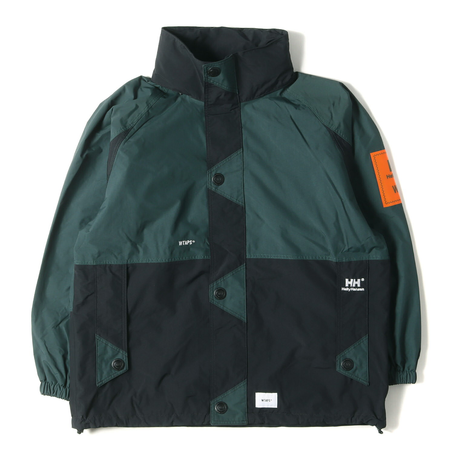 WTAPS ダブルタップス ジャケット サイズ:S 20SS HELLY HANSEN ヘリーハンセン クルージング ジャケット BOW JACKET グリーン ブラック アウター ブルゾン コート コラボ【メンズ】【中古】【美品】【K4089】