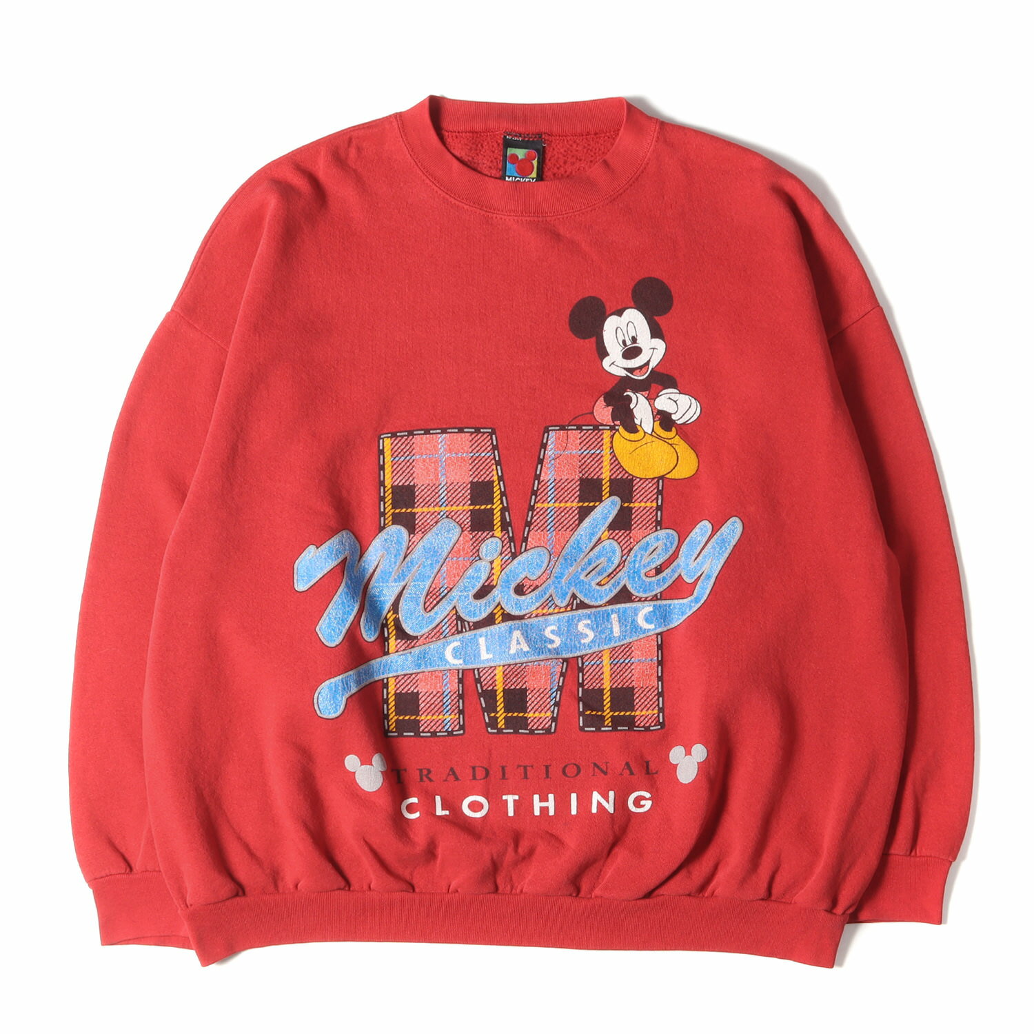 Disney ディズニー スウェット サイズ:2XL 90s ミッキーマウス クルーネック スウェットシャツ USA製 レッド 赤 トップス トレーナー ディズニーオフィシャルアイテム 90年代 古着 