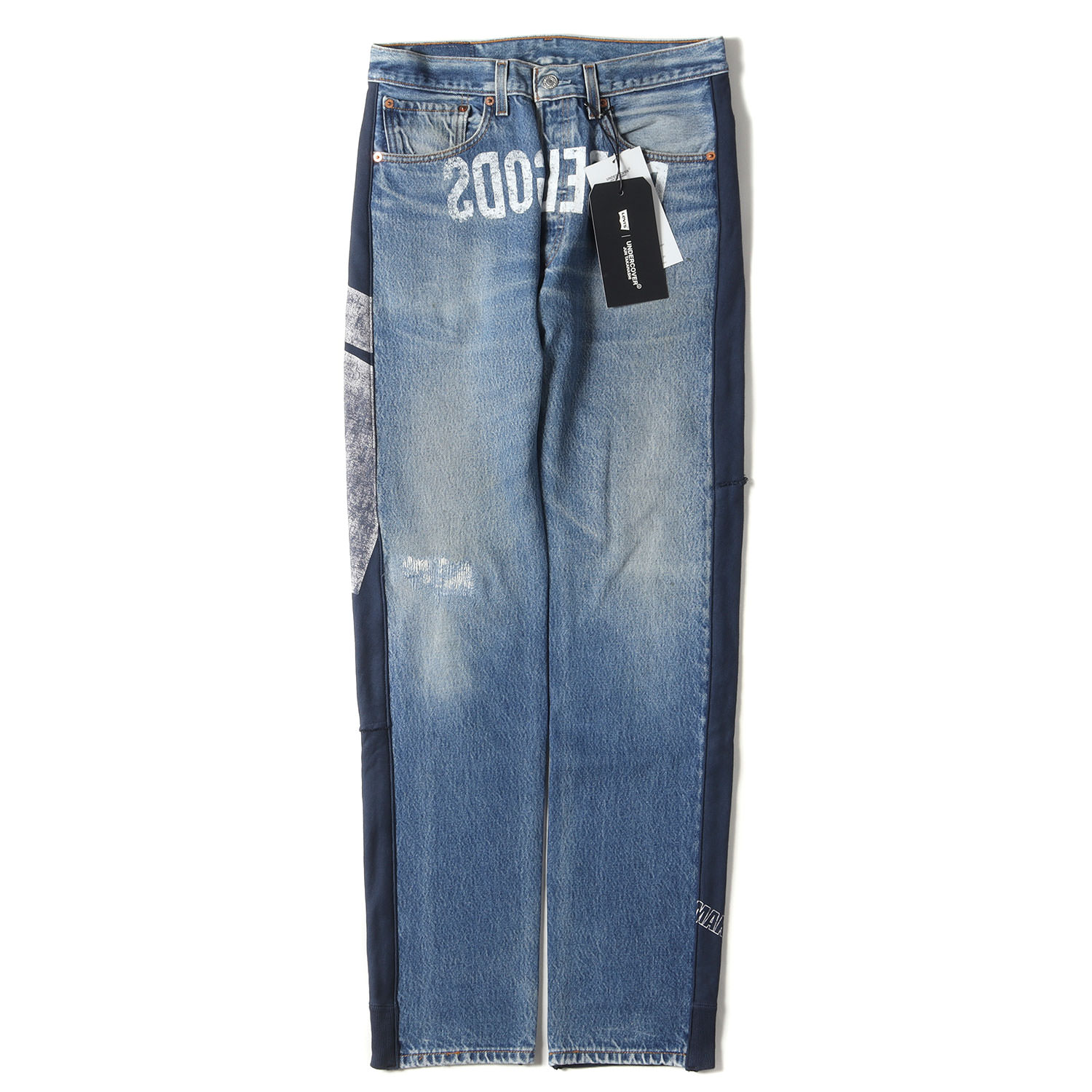 UNDERCOVER アンダーカバー パンツ サイズ:30 22AW Levis リーバイス ハイブリッド デニム スウェット パンツ Hybrid Denim Sweat Pants UC2B9501 / 解体 再構築 REBELGODS Uロゴ インディゴ ネイビー アメリカ製 ボトムス ズボン 【メンズ】【K4084】