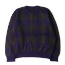 stein シュタイン ニット サイズ:M 23SS ビッグチェック モヘヤ ニット セーター COLOR COMBINATION MOHAIR LS BLOCK CHECK パープル ブラウン トップス カットソー【メンズ】【K4434】(4)