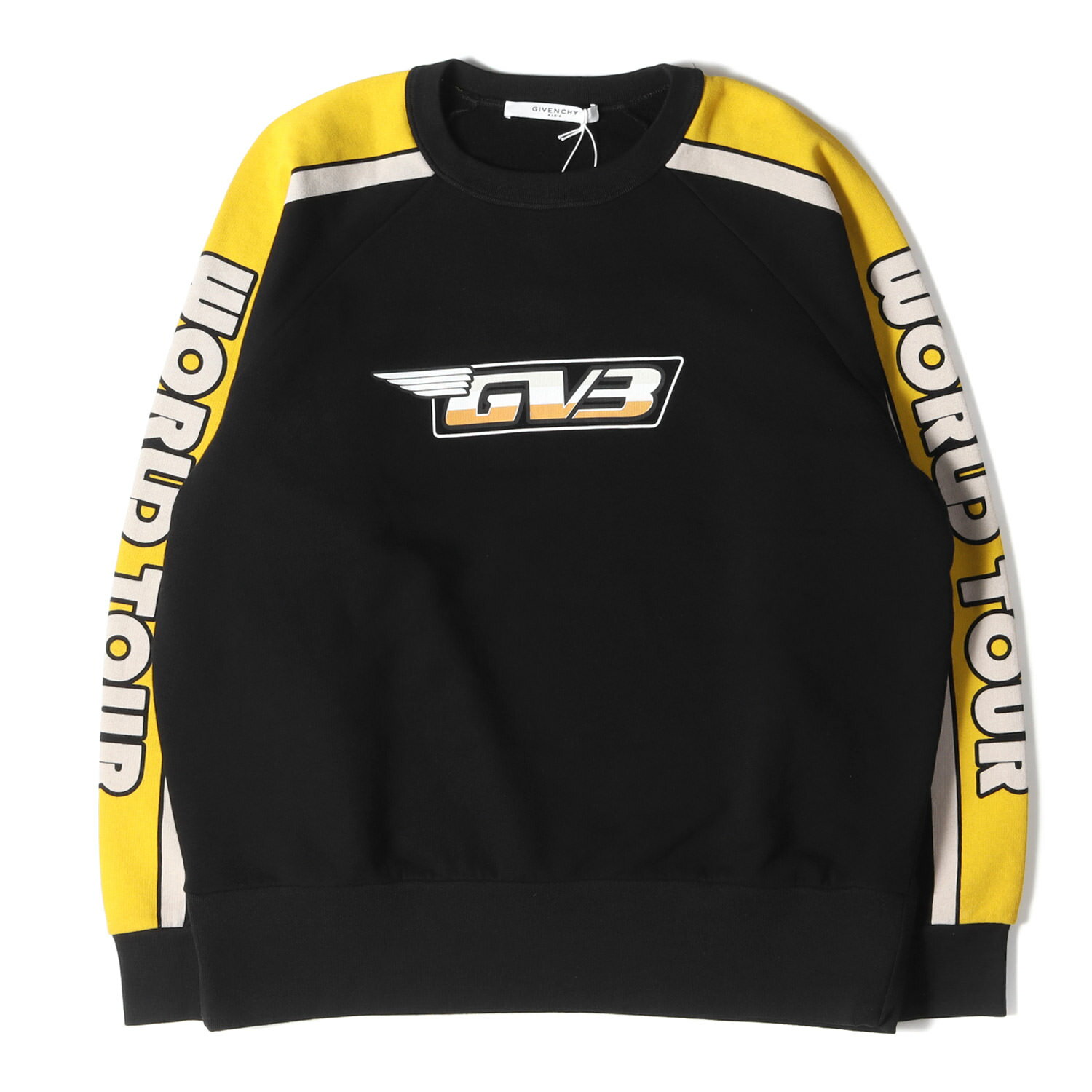 GIVENCHY ジバンシィ スウェット サイズ:XXL 19AW レーシング クルーネック スウェットシャツ WORLD TOUR GV3 SWEATSHIRT BM70CH306C トップス トレーナー プルオーバー ブラック 黒 【メンズ】【K4043】