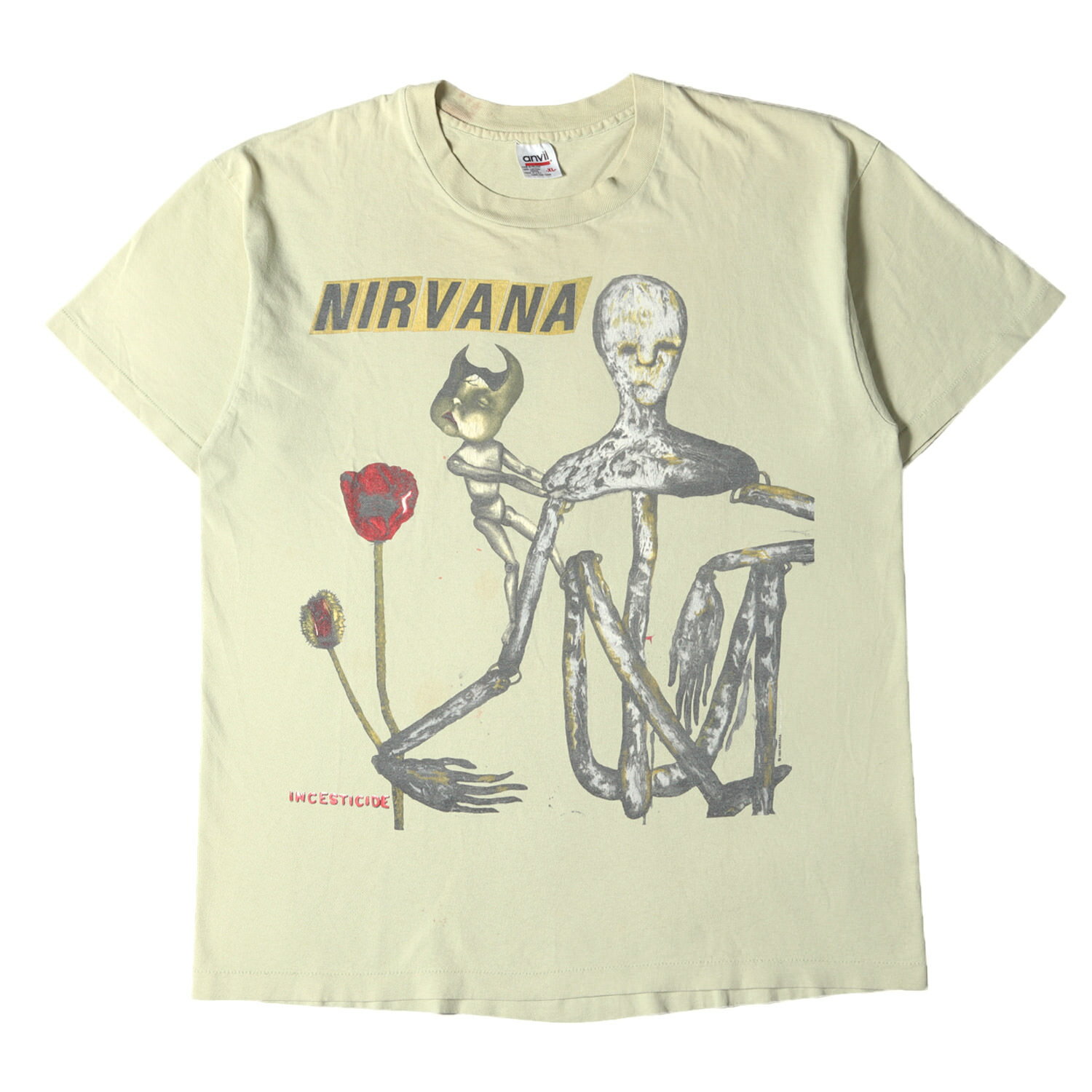 Vintage Rock Item ơ å 90s NIRVANA INCESTICIDE ˥ 󥻥ƥ 롼ͥå Ⱦµ T anvil USA ١ XL ȥåץ åȥ ХT åT ڥ󥺡ۡšۡK4081