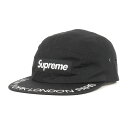 Supreme シュプリーム キャップ サイズ:FREE バイザープリント BOXロゴ キャンプキャップ Visor Print Camp Cap 18SS ブラック 黒 帽子【メンズ】【中古】【K4066】