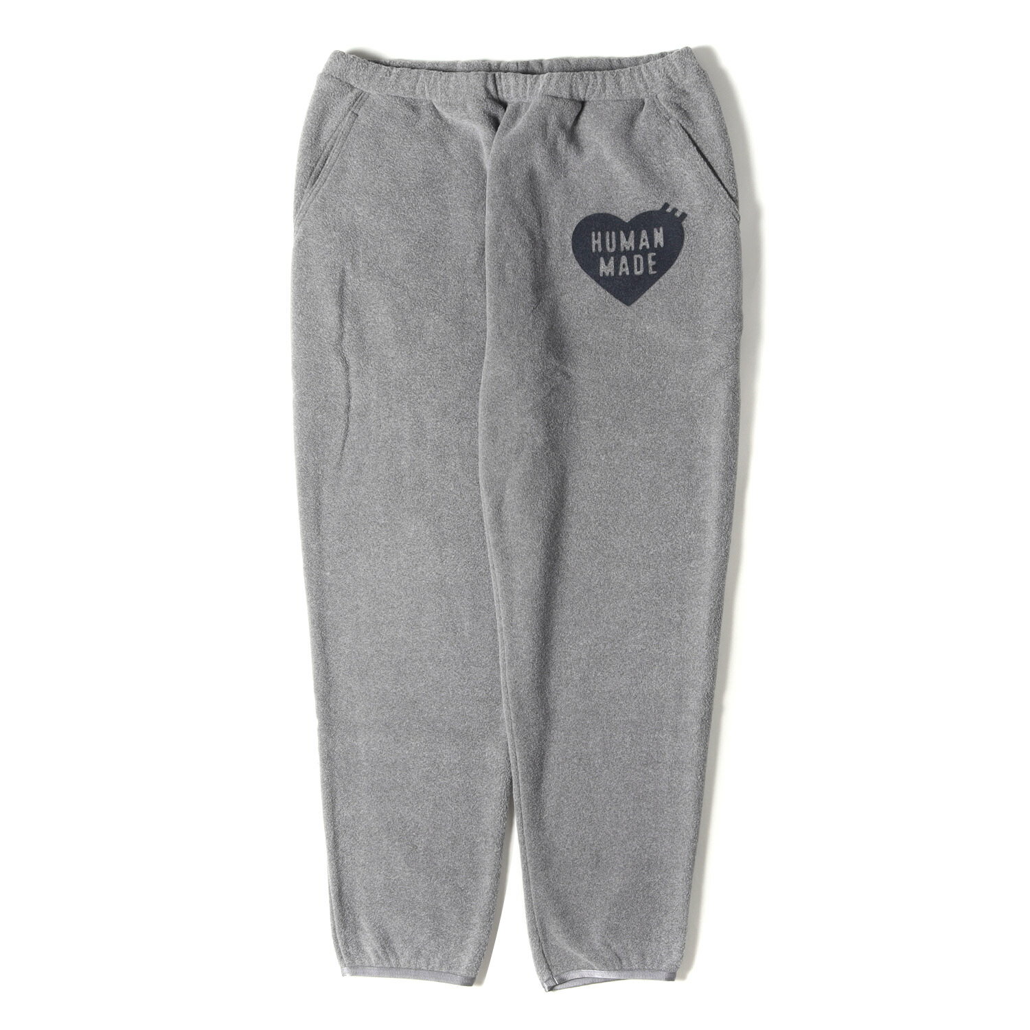 HUMAN MADE ヒューマンメイド パンツ サイズ:XL 22AW ハートロゴ フリース パンツ FLEECE PANTS HM24PT010 グレー ボトムス ズボン 【メンズ】【K4080】