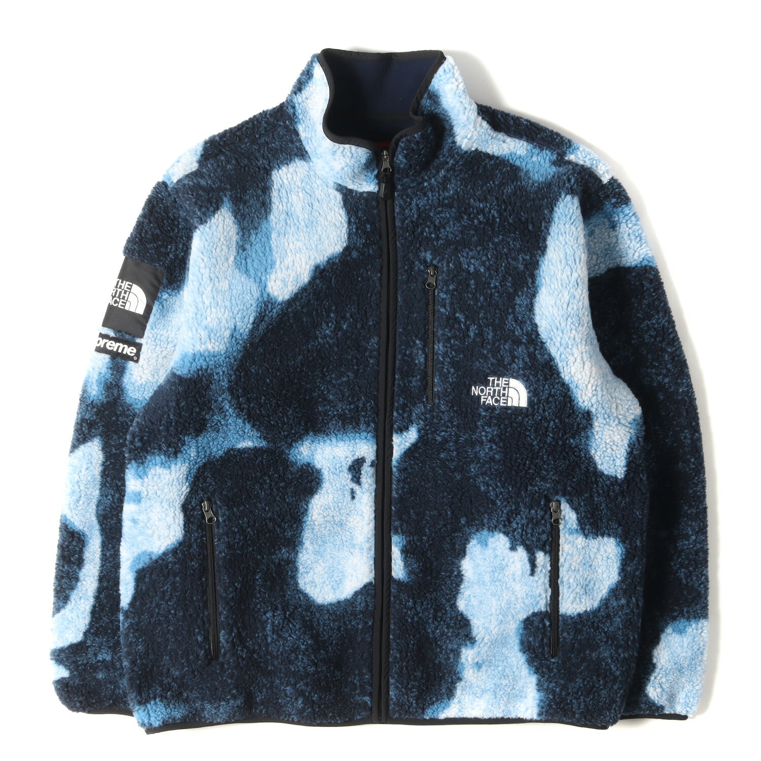 Supreme シュプリーム ジャケット サイズ:XL 21AW THE NORTH FACE ノースフェイス ブリーチド デニム フリース ジャケット Bleached Denim Fleece Jacket インディゴ アウター ブルゾン コラボ【メンズ】【中古】【美品】【K4102】