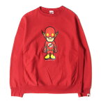 A BATHING APE ア ベイシング エイプ スウェット サイズ:M 00s DC COMICS ザ・フラッシュ マイロ スウェットシャツ 2007年モデル レッド 赤 トップス トレーナー コラボ【メンズ】【中古】【K4074】