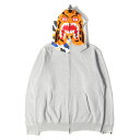 A BATHING APE ア ベイシング エイプ パーカー サイズ:L 00s 前橋限定カラー タイガー ジップ スウェット パーカー グレー トップス フー...