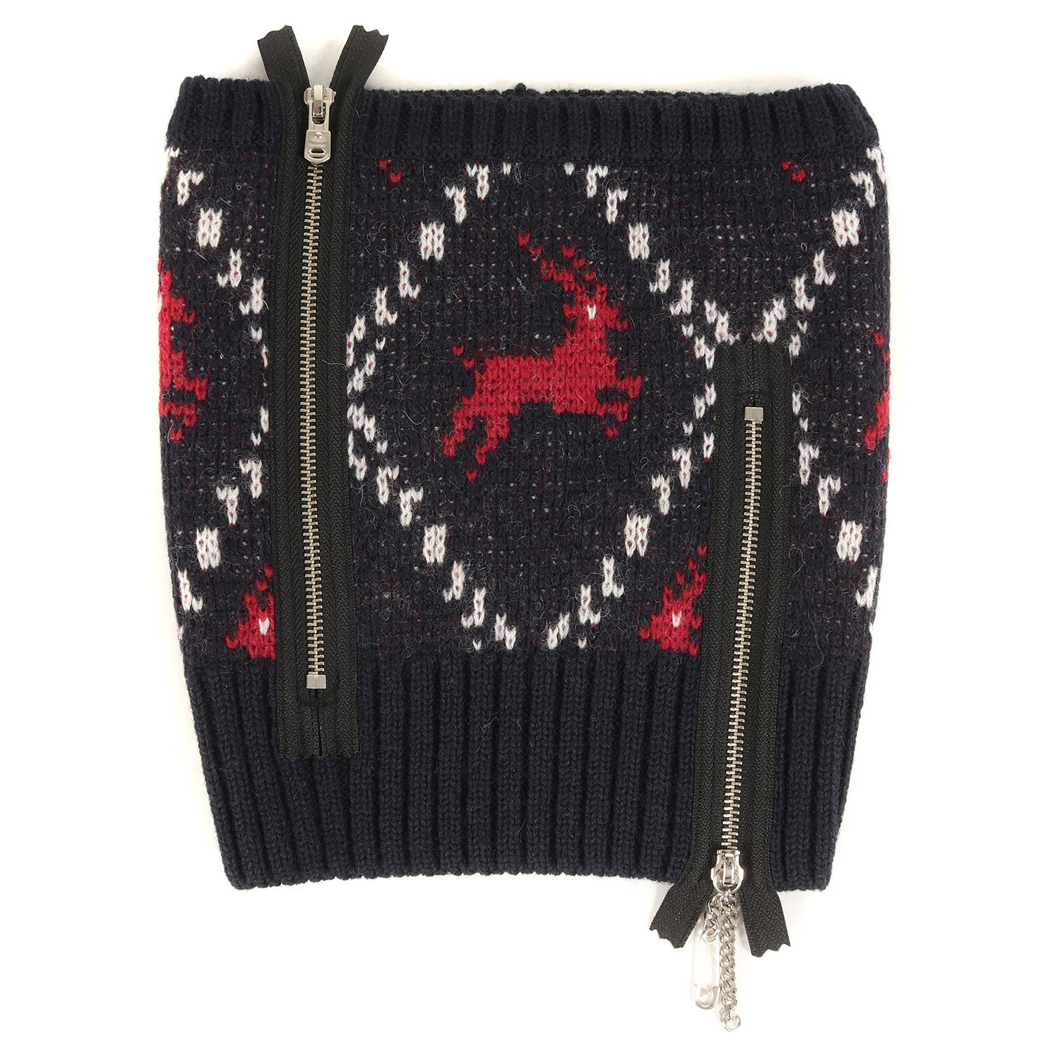 TAKAHIROMIYASHITA The Soloist. タカヒロミヤシタ ザ ソロイスト 21AW ノルディック柄 ウールニット ネックウォーマー sk.0002cAW21 nordic neck warmer. ネイビー 紺 ONE SIZE マフラー 【メンズ】【中古】【新品同様】【K4084】