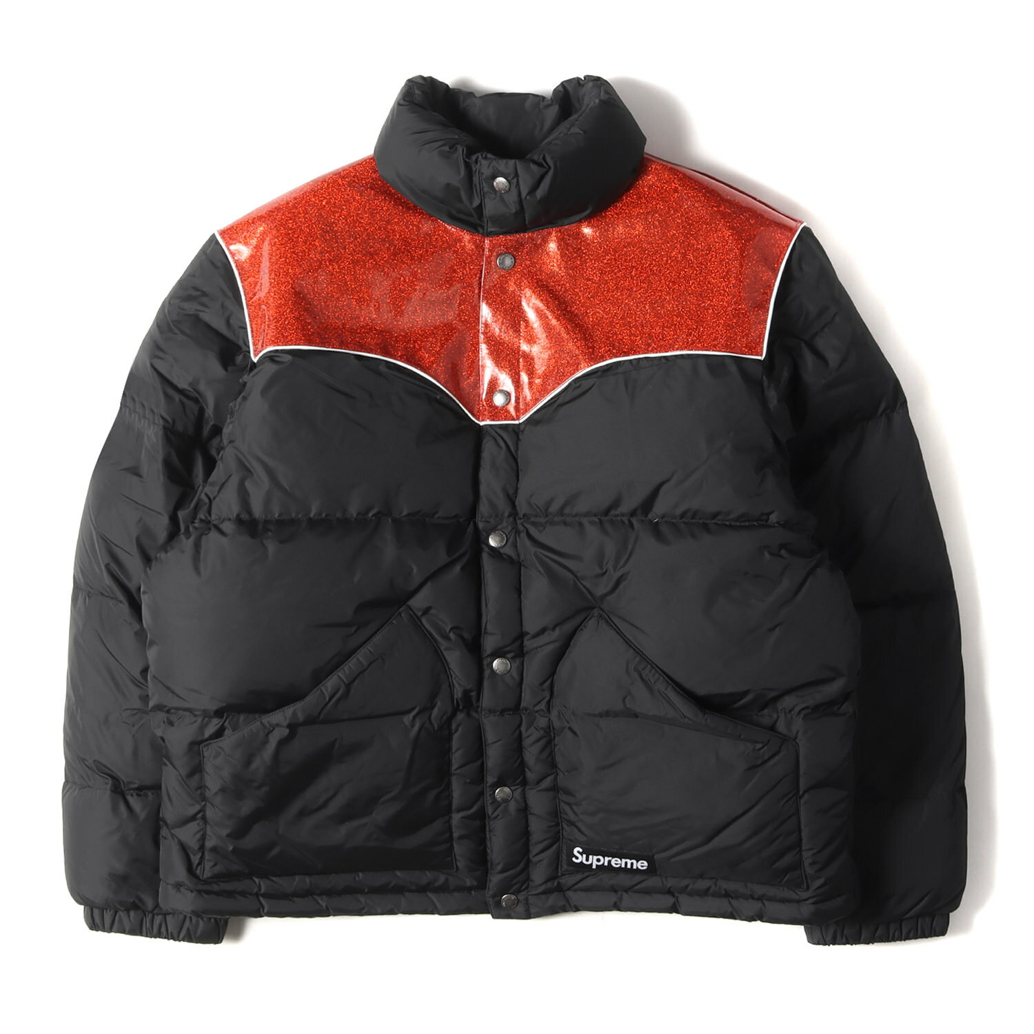 Supreme Vv[ WPbg TCY:L 22AW Ob^[ [N _E WPbg Glitter Yoke Down Puffer Jacket ubN bh  AE^[ u]yYzyÁzyizyK4083z