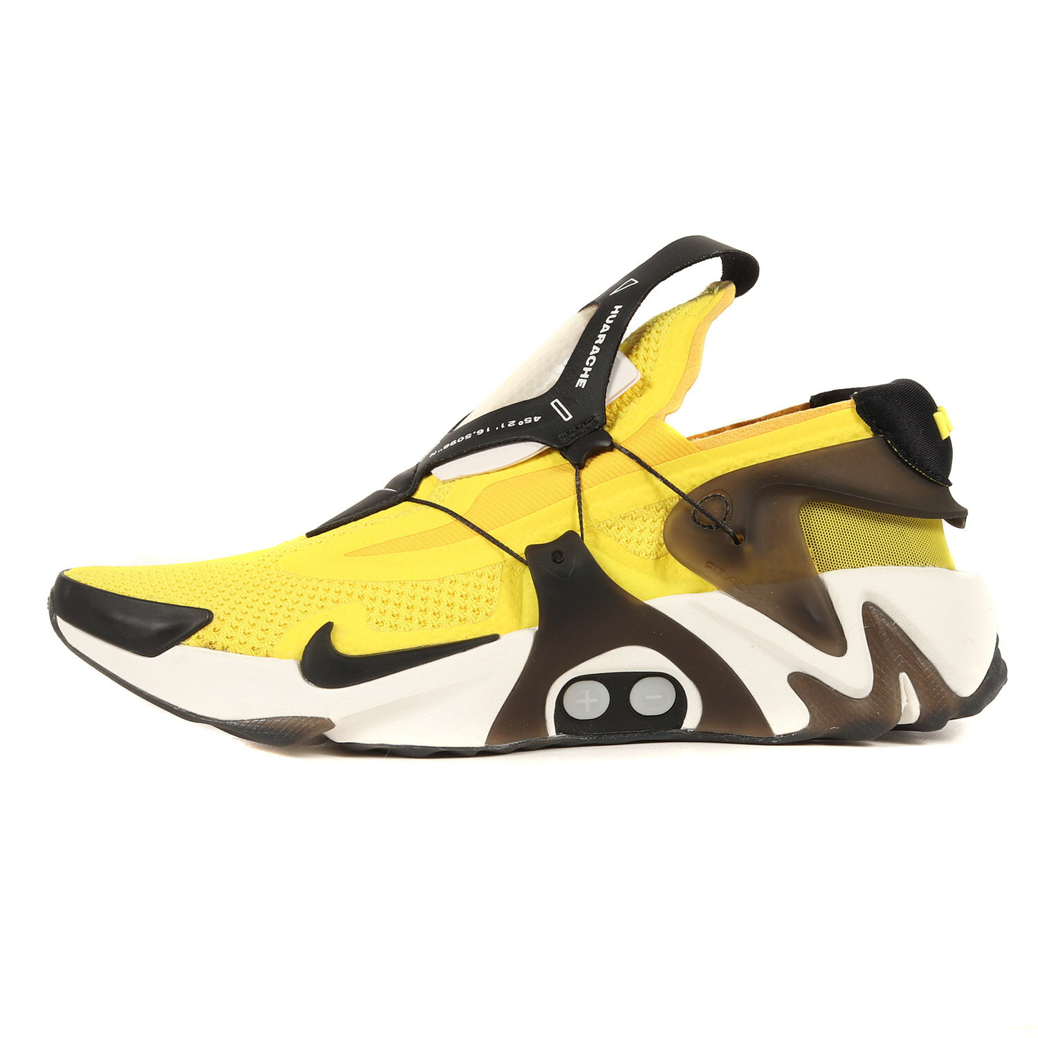 NIKE ナイキ ADAPT HUARACHE OPTI YELLOW BV4089-710 2019年 アダプト ハラチ バイシクル イエロー ブラック US9.5 27.5cm スニーカー 電動シューレース【メンズ】【中古】【美品】【K3512】