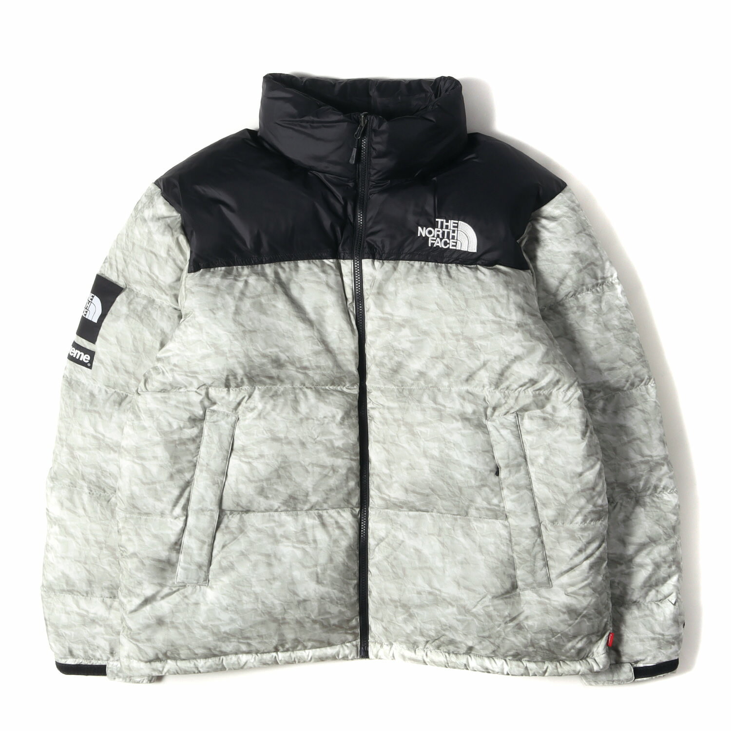 Supreme Vv[ WPbg TCY:XL 19AW THE NORTH FACE m[XtFCX y[p[vg kvV _E WPbg Paper Print Nuptse Jacket ND91806I AE^[ u] R{yYzyÁzyK4051z